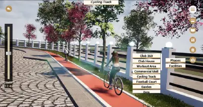 Castle Landmark: ciclovia e áreas de lazer navegáveis em 3D